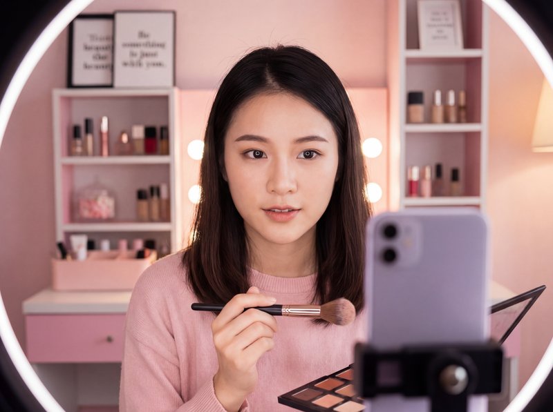 户外露出美妆视频教程